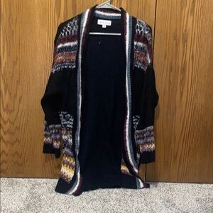 Cozy Black Multicolor Sweater